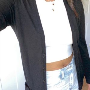 black cardigan